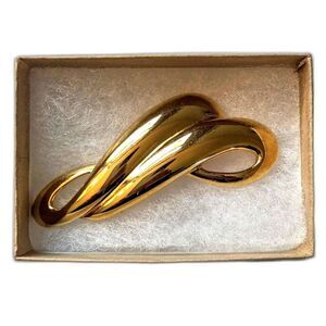 Trifari Brooch - Gold Tone Swirl - 1990s Reissue
